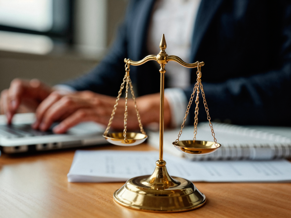 Scales of justice symbolising legal practice